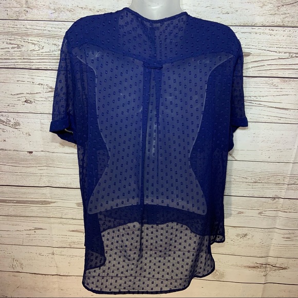 W118 by Walter Baker Sheer Blouse Sz L - Picture 2 of 6